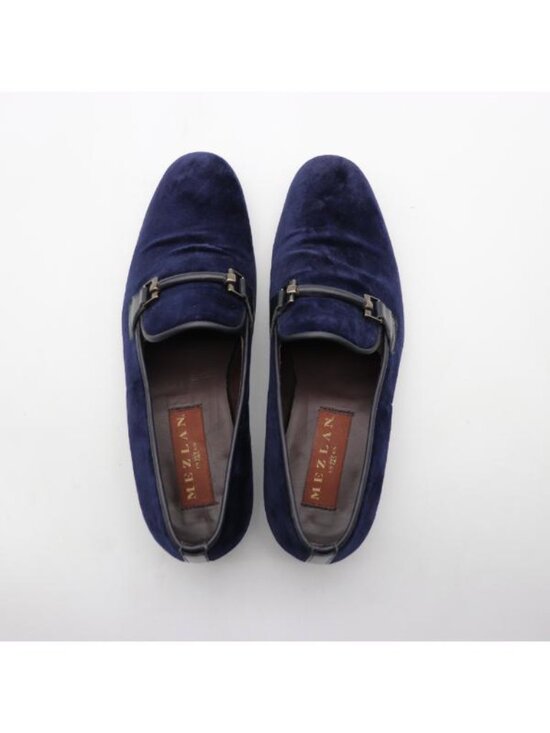 Mezlan Blue Velvet Horse Bit Loafers Men\'s US Size 8 M Slip on Dress Shoes